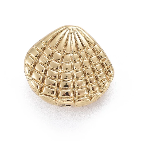 Antikolt arany színű kagyló alakú köztes gyöngy 14K arany bevonattal (13,5mm)