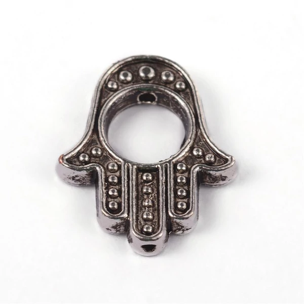 2db Antikolt ezüst színű hamsa kéz gyöngykeret