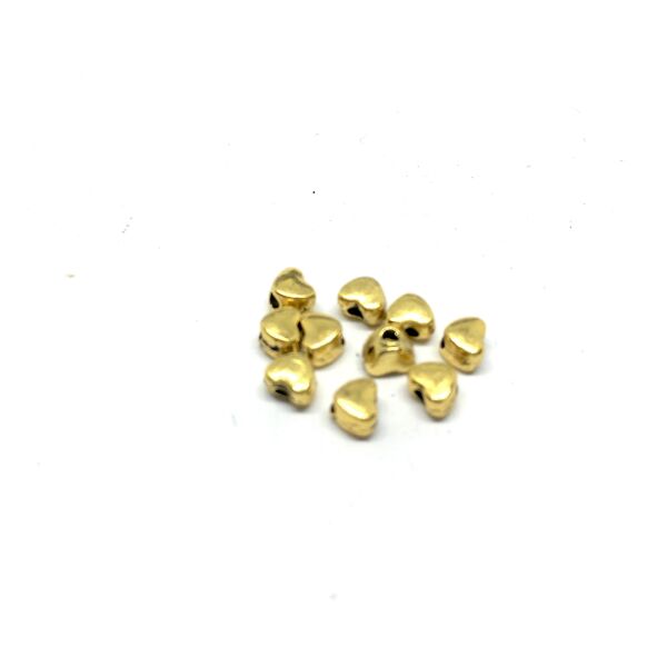 10db arany színű szív alakú köztes gyöngy (3,5x4mm)