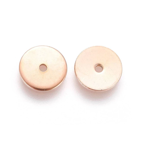 Rozé arany színű nemesacél korong alakú köztes (8x0,8mm)