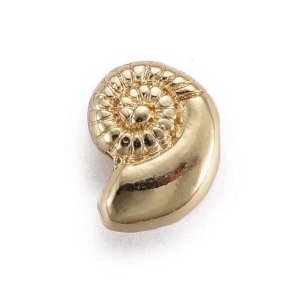 Antikolt ezüst színű csiga alakú köztes gyöngy 14K arany bevonattal (11mm)