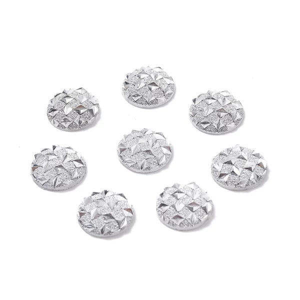 4db Fehér színű csillámos druzy műgyanta kabochon (12mm)