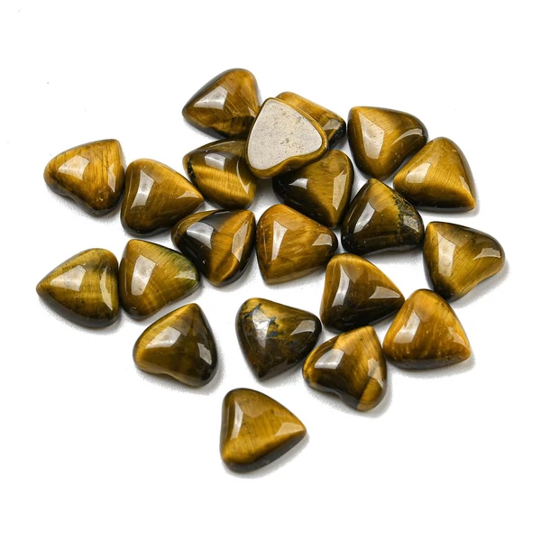 2db Szív alakú Tigrisszem ásványkaboson (8x8x3.5mm)