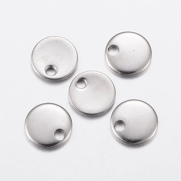 Nemesacél gravírozható medálka, fityegő (7mm) /5db