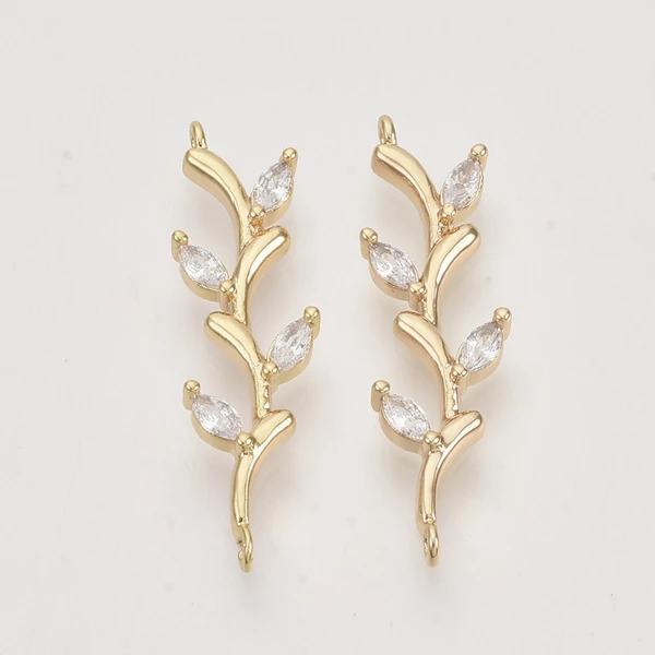 Arany színű cirkónia köves kapcsolóelem 18K arany bevonattal