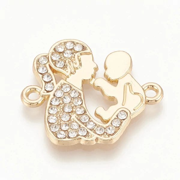 Világos arany strasszos anya gyermek kapcsolóelem
