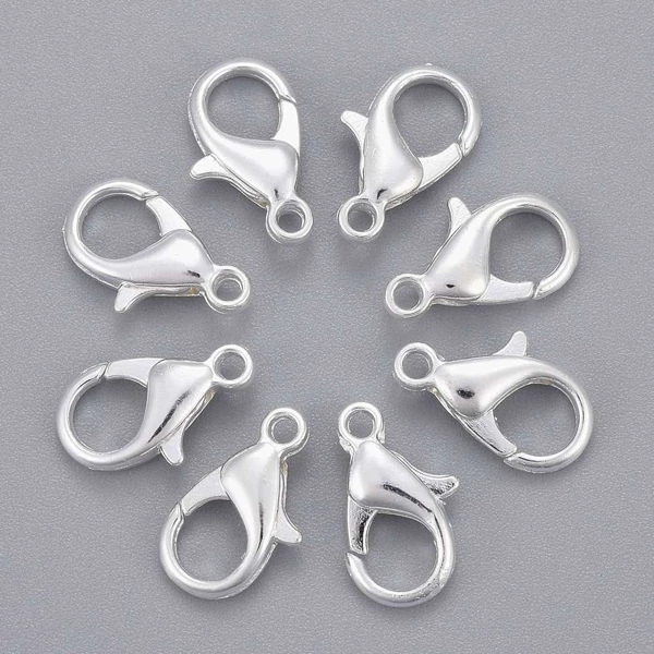 10db Ezüst színű delfinkapocs (14x8mm)