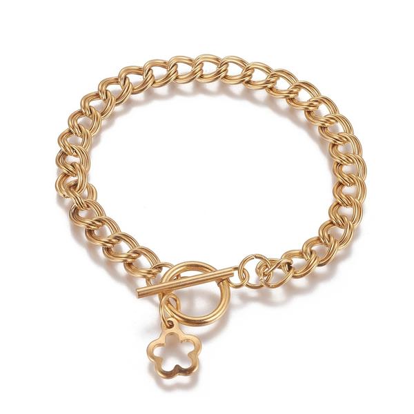 Arany színű nemesacél karlánc (19,3mm)