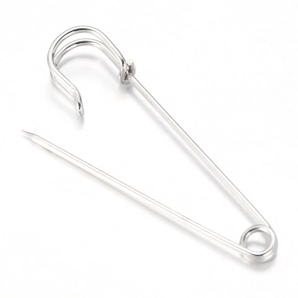 Antikolt ezüst színű sima bross/kitűző (60x17.5x6mm) /2db