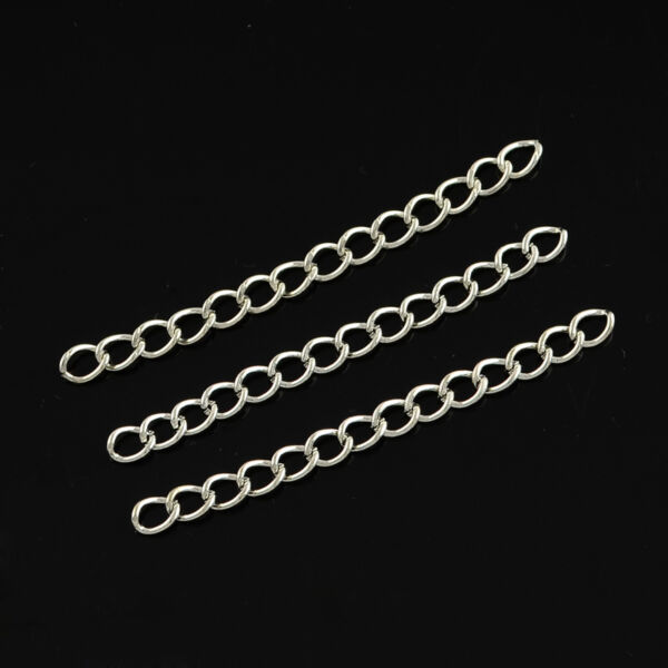 10db Antikolt ezüst színű lánchosszabbító nyakláncokhoz (50x3,5mm)