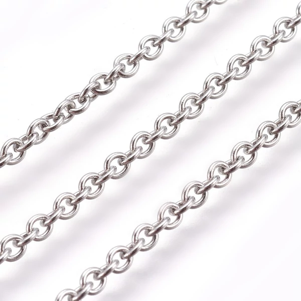 Nemesacél keresztezett szemű ékszerlánc (2x3mm) /5 méter