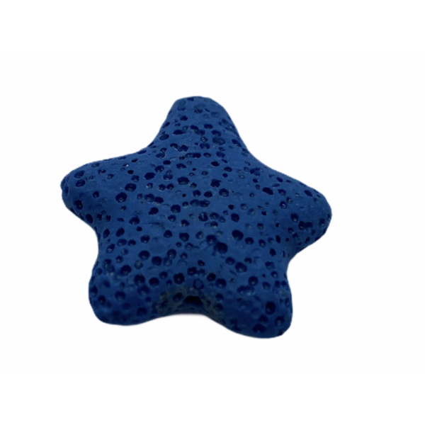 Sötét kék lávakő csillag alakú átfúrt medál (25mm)