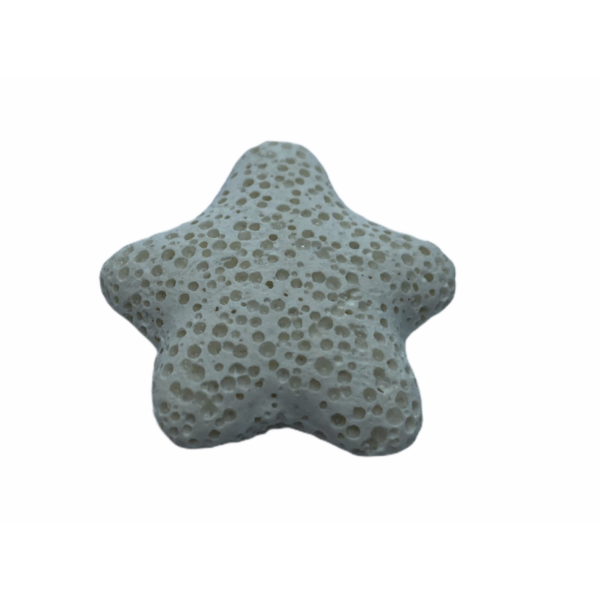 Bézs lávakő csillag alakú átfúrt medál (25mm)