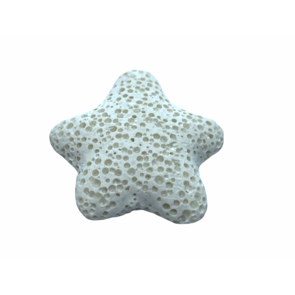 Fehér lávakő csillag alakú átfúrt medál (25mm)