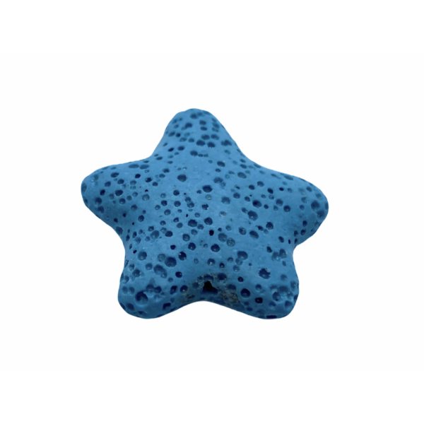 Világos kék lávakő csillag alakú átfúrt medál (25mm)