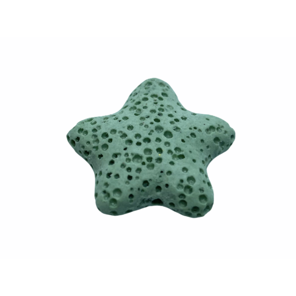 Világos zöld lávakő csillag alakú átfúrt medál (25mm)