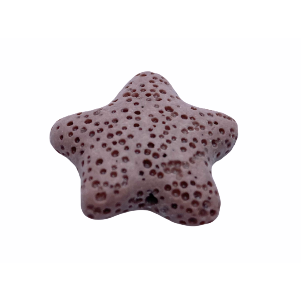 Világos lila lávakő csillag alakú átfúrt medál (25mm)