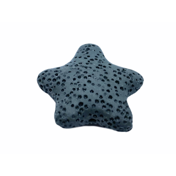 Szürke lávakő csillag alakú átfúrt medál (25mm)