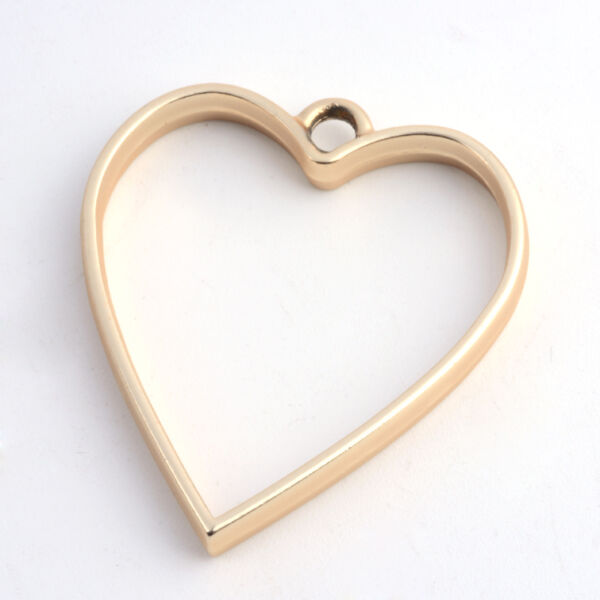 Matt arany színű szív alakú medál műgyanta öntéshez (34x30mm)