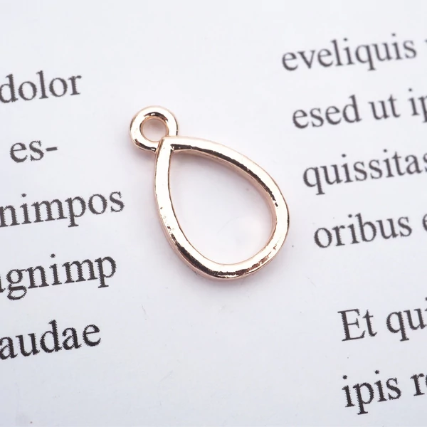 Rozé arany színű csepp medál műgyanta öntéshez (16x9mm)