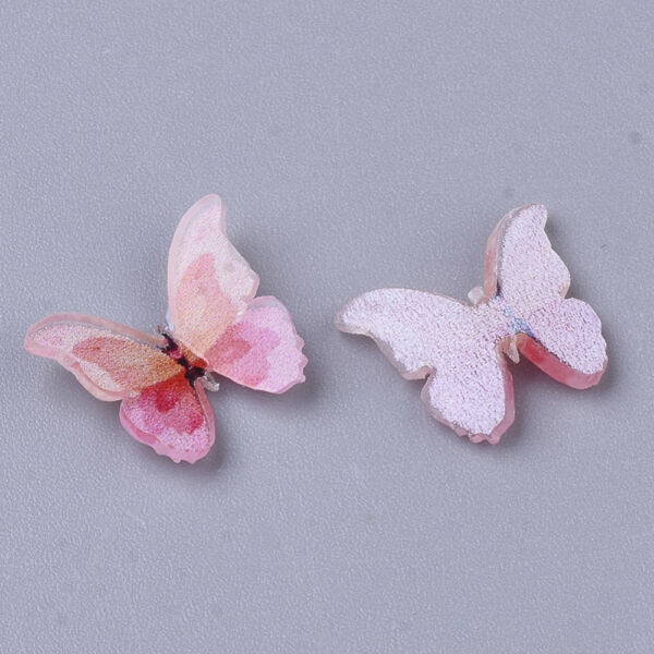 Rózsaszín műanyag pillangó (11x9mm)