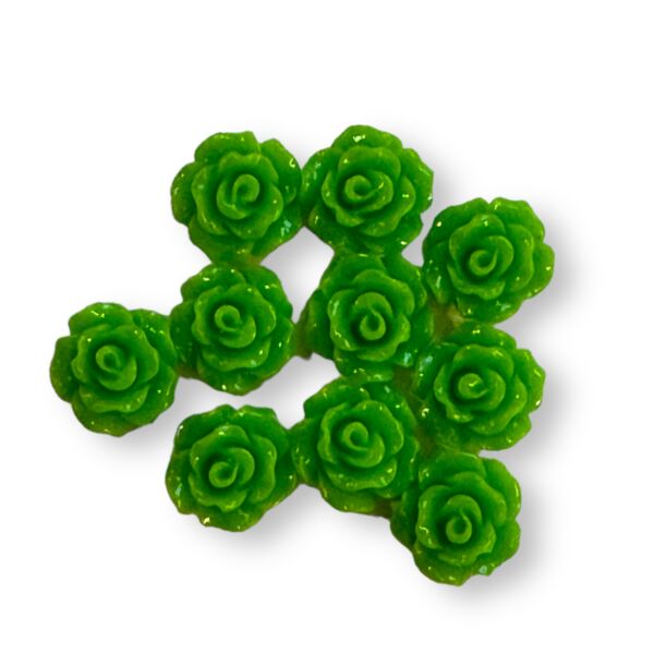 Világos zöld műgyanta virág (10mm)