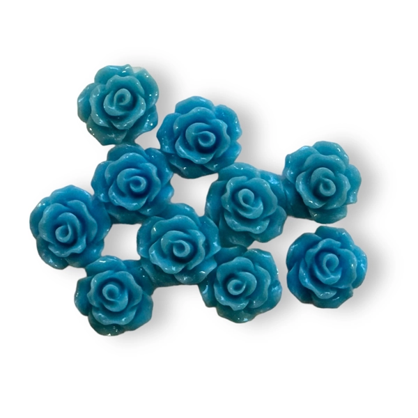 Világos kék műgyanta virág (10mm) /10db