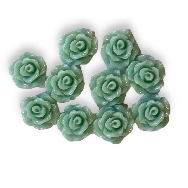 10db Menta színű műgyanta virág (10mm)