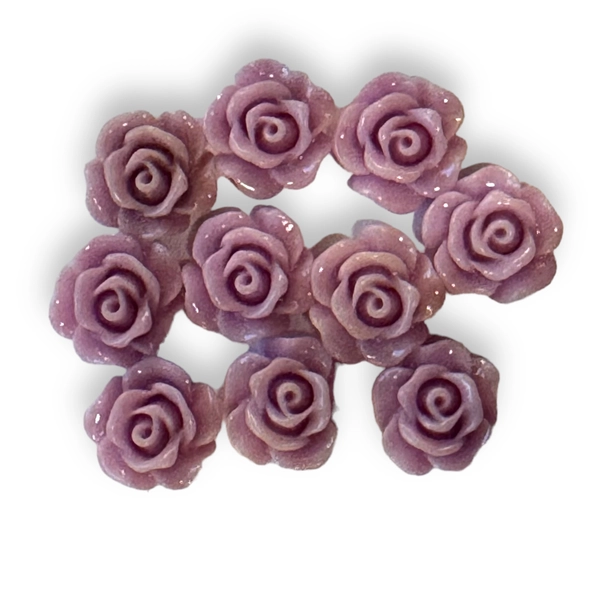 Világos lila műgyanta virág (10mm) /10db