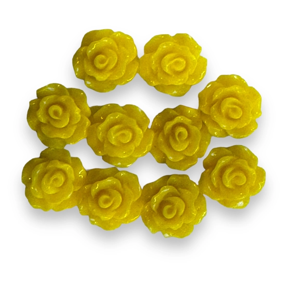 Sárga műgyanta virág (10mm) /10db
