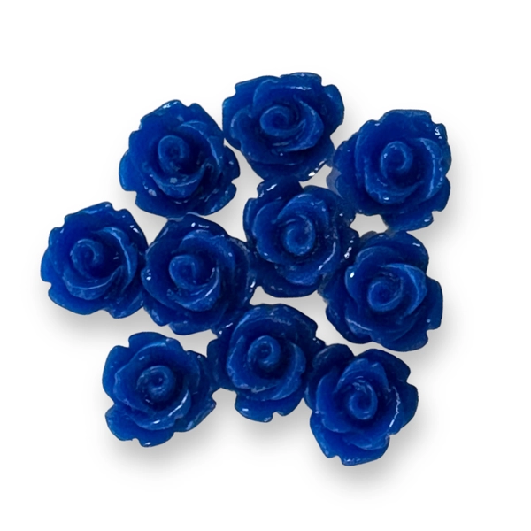 Sötét kék színű műgyanta virág (10mm) /10db