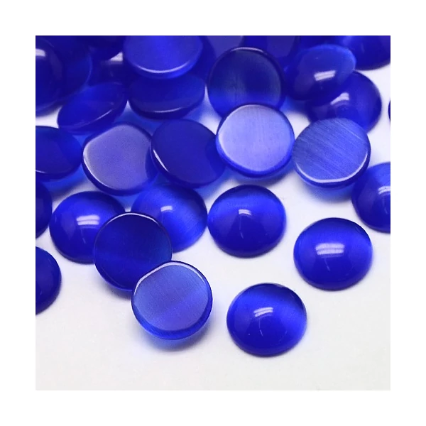 Sötétkék színű macskaszem kaboson (8mm) /4db