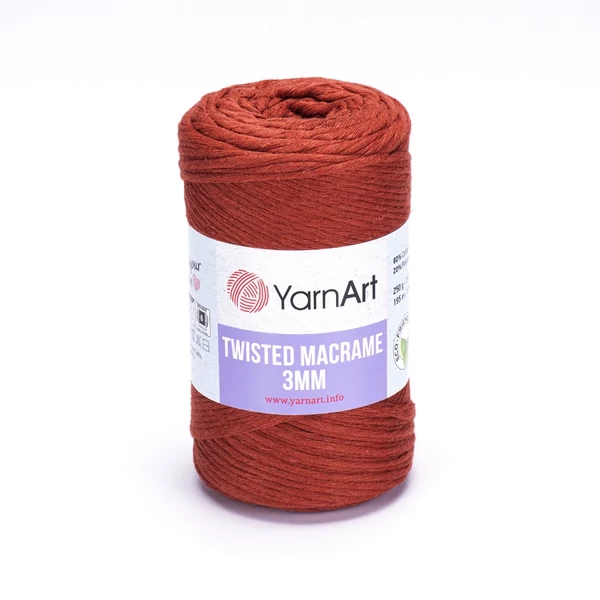 Yarnart Twisted Makramé kifésülhető piros (785) színű zsinór (3mm)