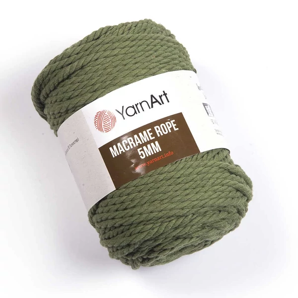 Yarnart Makramé Rope kifésülhető zöld (787) színű zsinór (5mm)