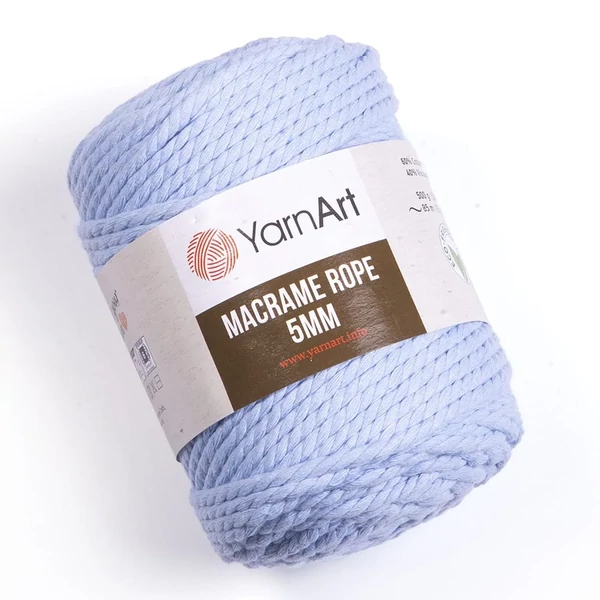 Yarnart Makramé Rope kifésülhető világos kék (760) színű zsinór (5mm)