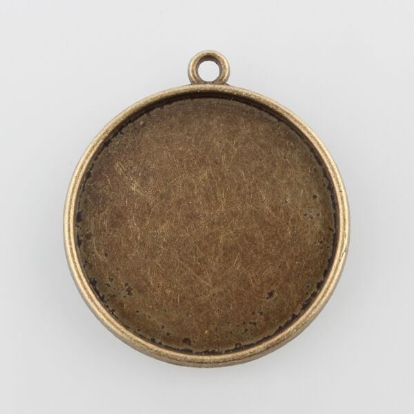 Antikolt bronz színű sima medálalap (25mm)