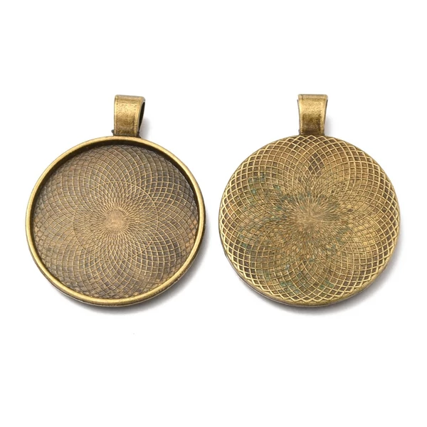 Antikolt bronz színű sima medálalap (30mm)