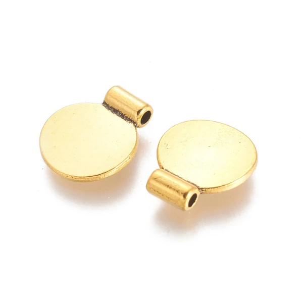 Elegáns arany színű, nikkelmentes, ragasztható, tibeti ezüstből készült medáltartó.