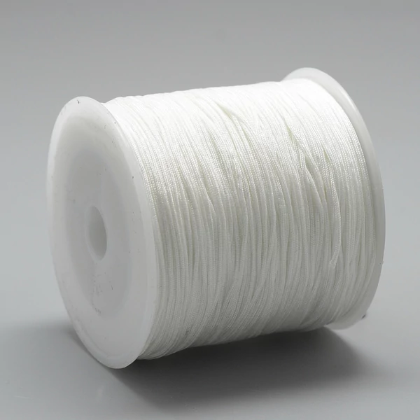 Fehér színű microcord zsinór (1mm) / 1 guriga