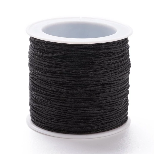 Fekete színű microcord zsinór (0,8mm) /5 méter