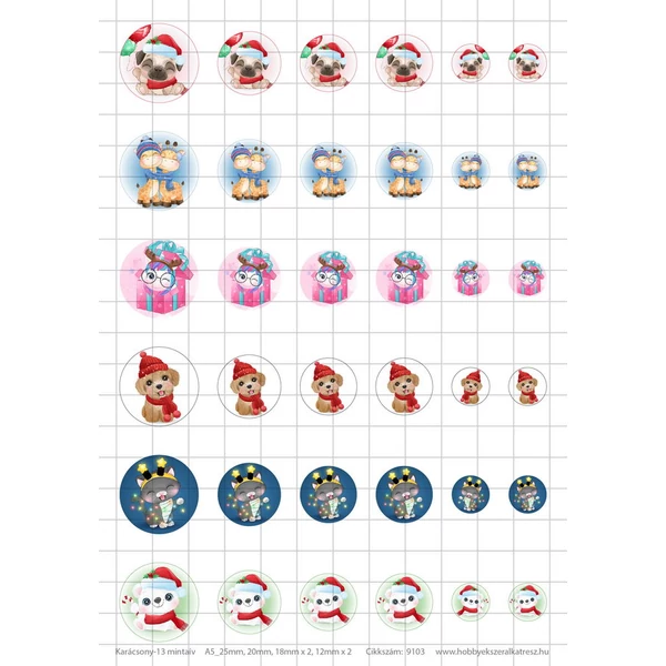 Karácsony-13 Üveglencsés ékszerpapír több méret A5