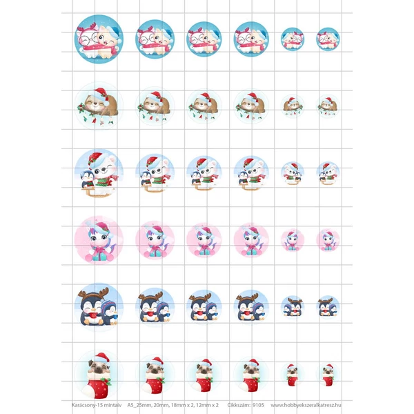 Karácsony-15 Üveglencsés ékszerpapír több méret A5