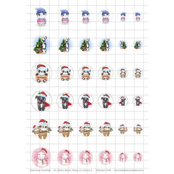 Karácsony-16 Üveglencsés ékszerpapír több méret A5