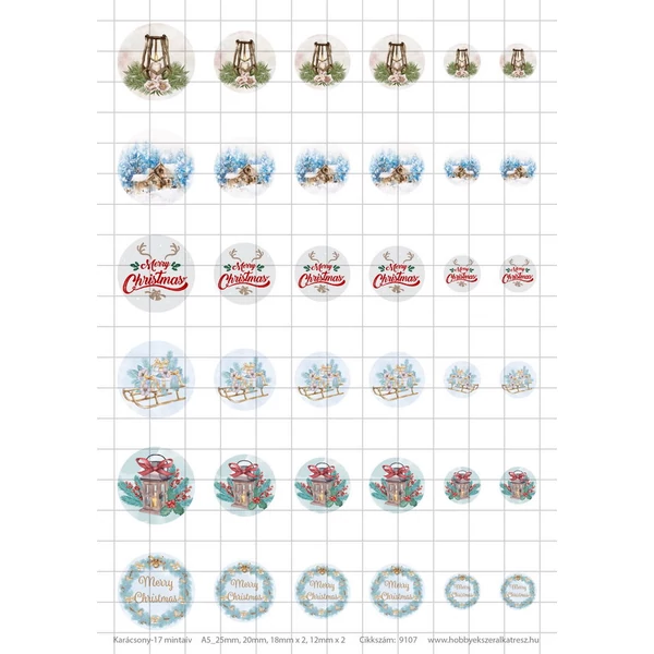Karácsony-17 Üveglencsés ékszerpapír több méret A5