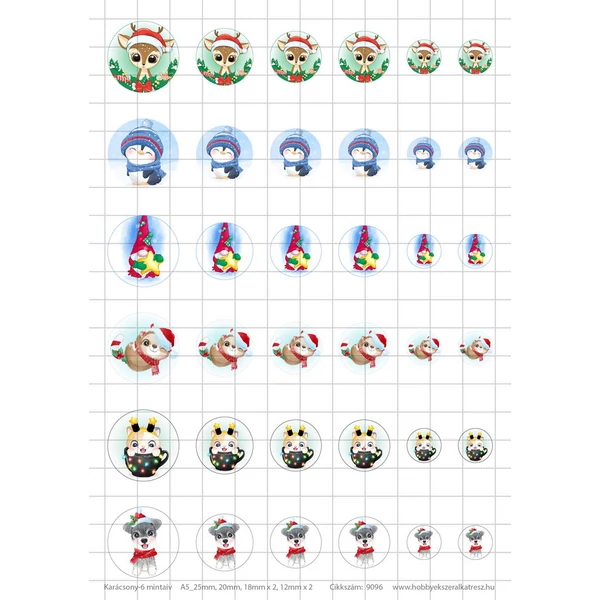 Karácsony-6 Üveglencsés ékszerpapír több méret A5