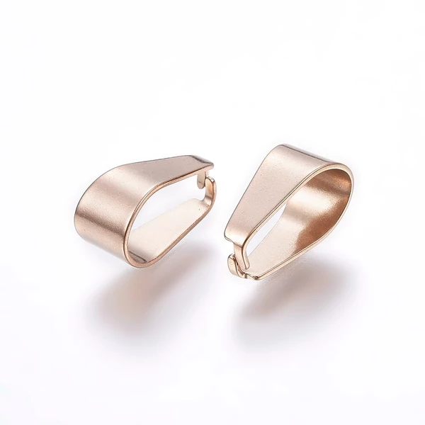 Rozé arany nemesacél medáltartó (7x4x3mm)/3db