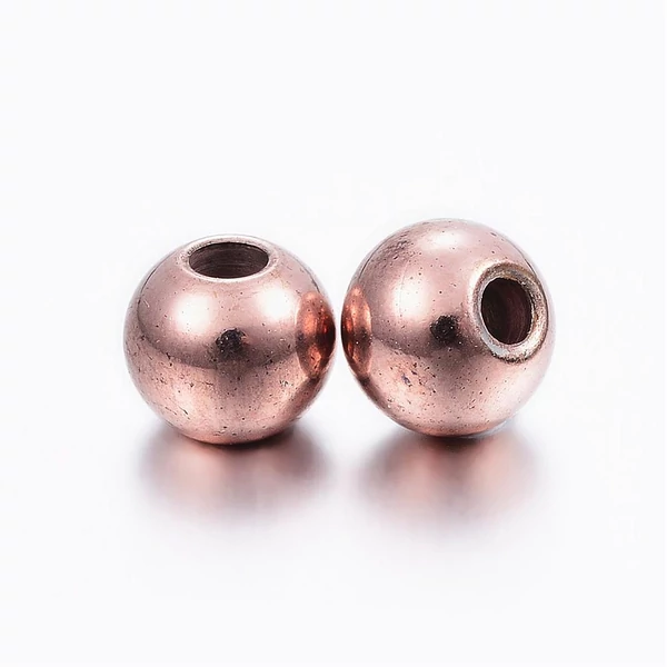 1db Rozé arany színű nemesacél golyó alakú köztes (6x5mm)