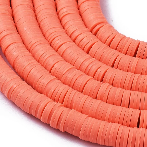 Paradicsom polimer lapított gyöngy (8mm/190db)