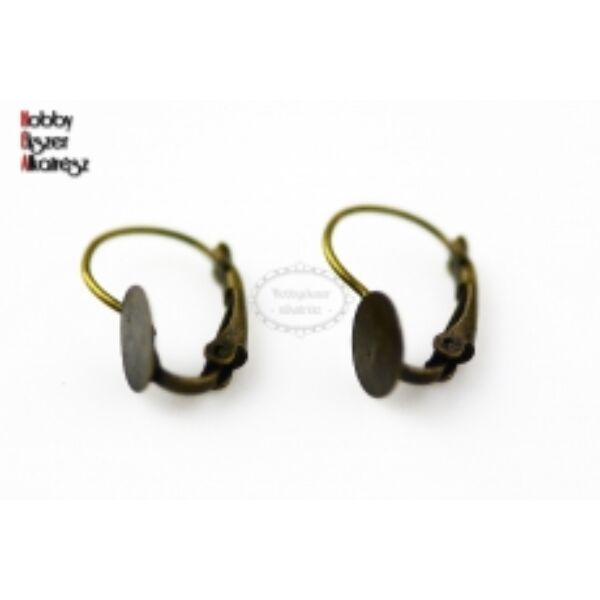 Antikolt bronz színű ragasztható kapcsos fülbevalóalap