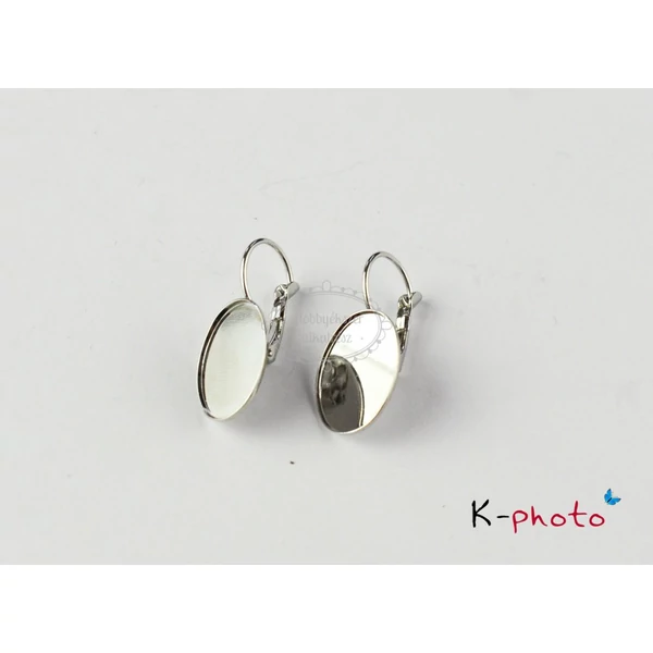 Antikolt ezüst színű franciakapcsos fülbevalóalap (13x18mm)